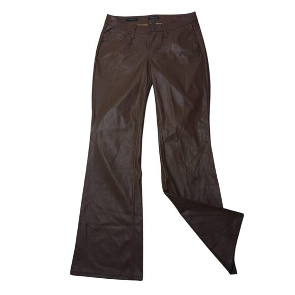 Brown Faux Leather Low-Rise Flare Pants By Wild Fable For Women, Size 2. - Picture 1 of 8